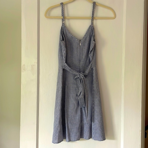 Just one answer gingham mini dress with zipper/tie back. Size small. - Picture 2 of 2